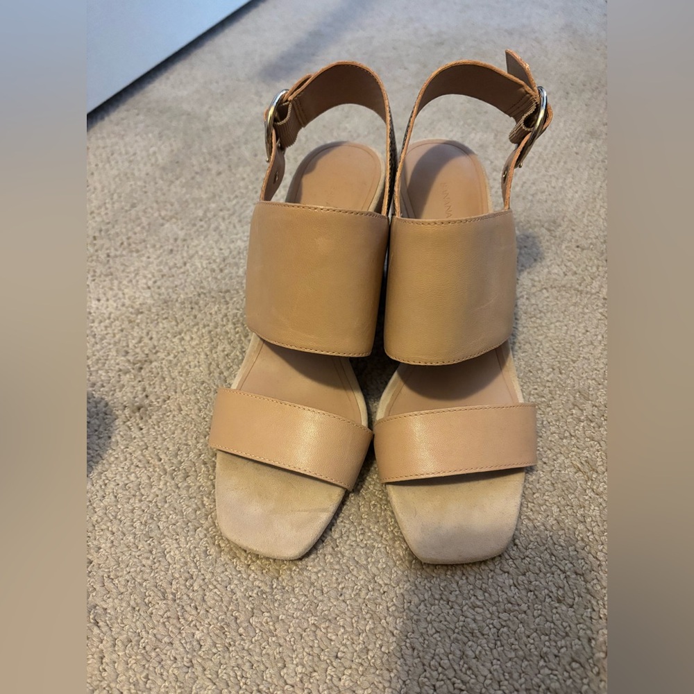 Banana Republic Nude Block Heel Sandals